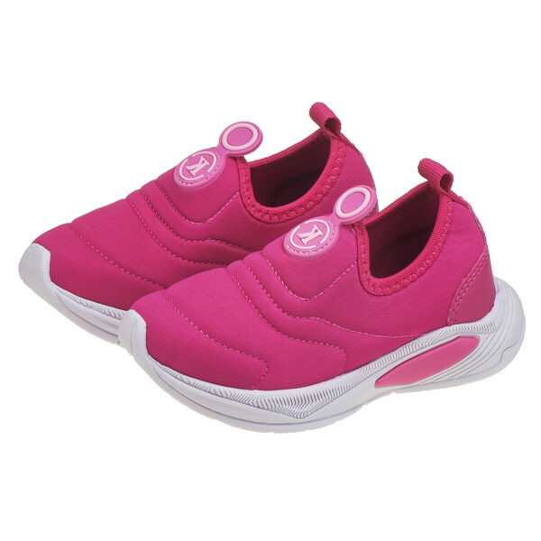 Tênis Infantil Feminino Calce Fácil K Bordado Pink Kidstep