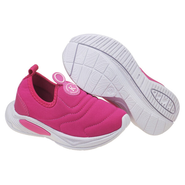 Tênis Infantil Feminino Calce Fácil K Bordado Pink Kidstep - Image 4